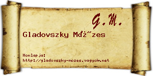 Gladovszky Mózes névjegykártya